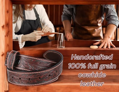 Image of F&L CLASSIC Western Belt without buckle for men - Full Grain Leather Cowboy Belts for jeans - One Piece Leather strap belt