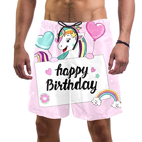 Maillots de bain hommes bon anniversaire short de plage Lurnise vêtement de mer