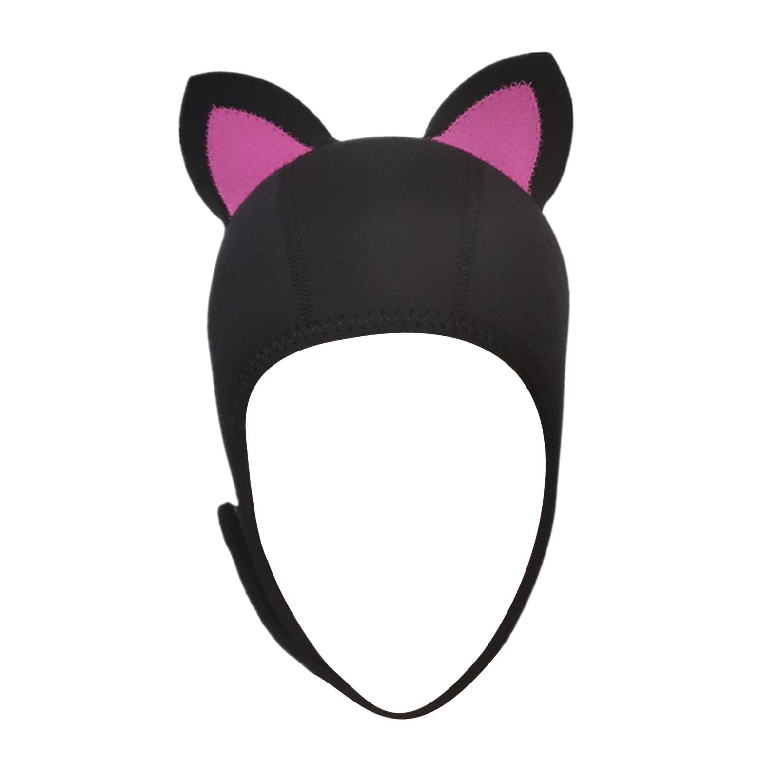 Cat Ears Scuba Diving Hood Hat for Woman Children for Water Sports Accessory Rose Red Ear M (Hoods)-image-38