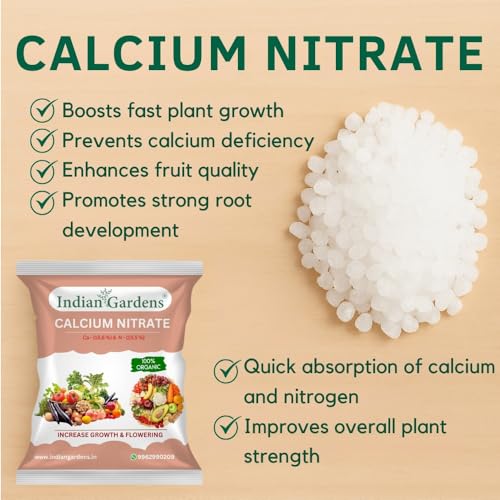 Image of Indian Gardens - Premium Calcium Fertilizer for Plants | 100% Water-Soluble Formula for All Plants | Prevents Blossom End Rot & Tip Burn | Improves Fruit & Vegetable Quality (200 Grams)