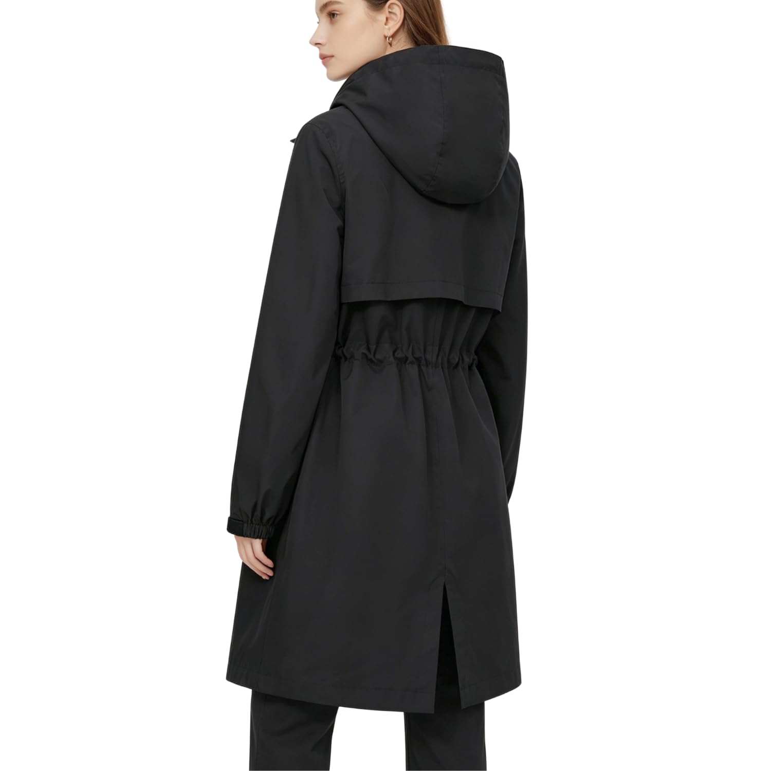 PUFFIT Regenjacken Damen Lang Wasserabweisend Kapuzen Laufjacke Damen Atmungsaktiv Leichte