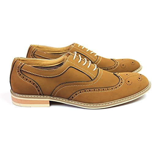 Ferro Aldo Brown Men's Dress Shoes Brogue Perforation Details Modern M1390013