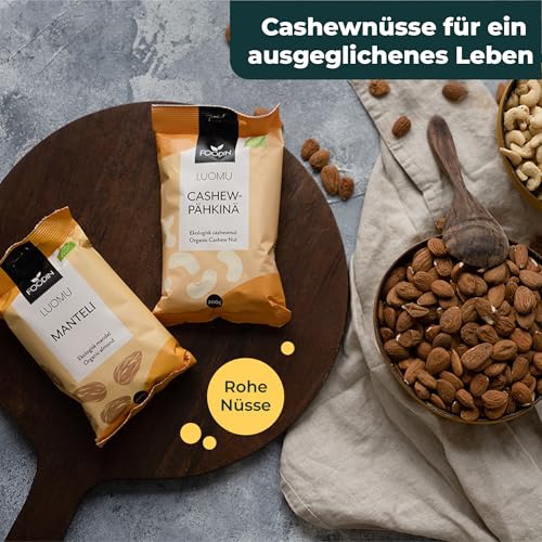 FOODIN Cashewnüsse Bio, 500g ganze Cashewnüsse, gute Quelle für Eiweiß & ungesättigte Fette, 100% aus biologischem Anbau, glutenfreier und veganer Snack, (1x500g)
