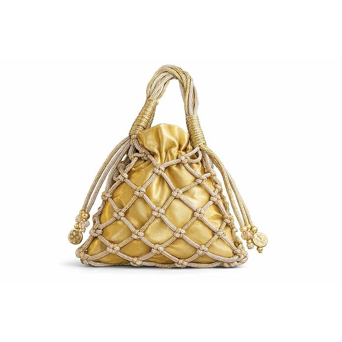 Ethnic Macrame Potli Bag for Women | Handcrafted Beaded Handbag with Ring Handle | Festive, Bridal & Party Purse-image-44
