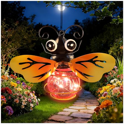 Luces solares colgantes de abejas para decoración de jardín exterior