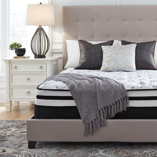 Signature Design by Ashley Twin Size Chime 8 Inch Medium Firm Innerspring Mattress with Pressure Relief Quilt Foam, Fiberglass Free, Mattress In A Box
