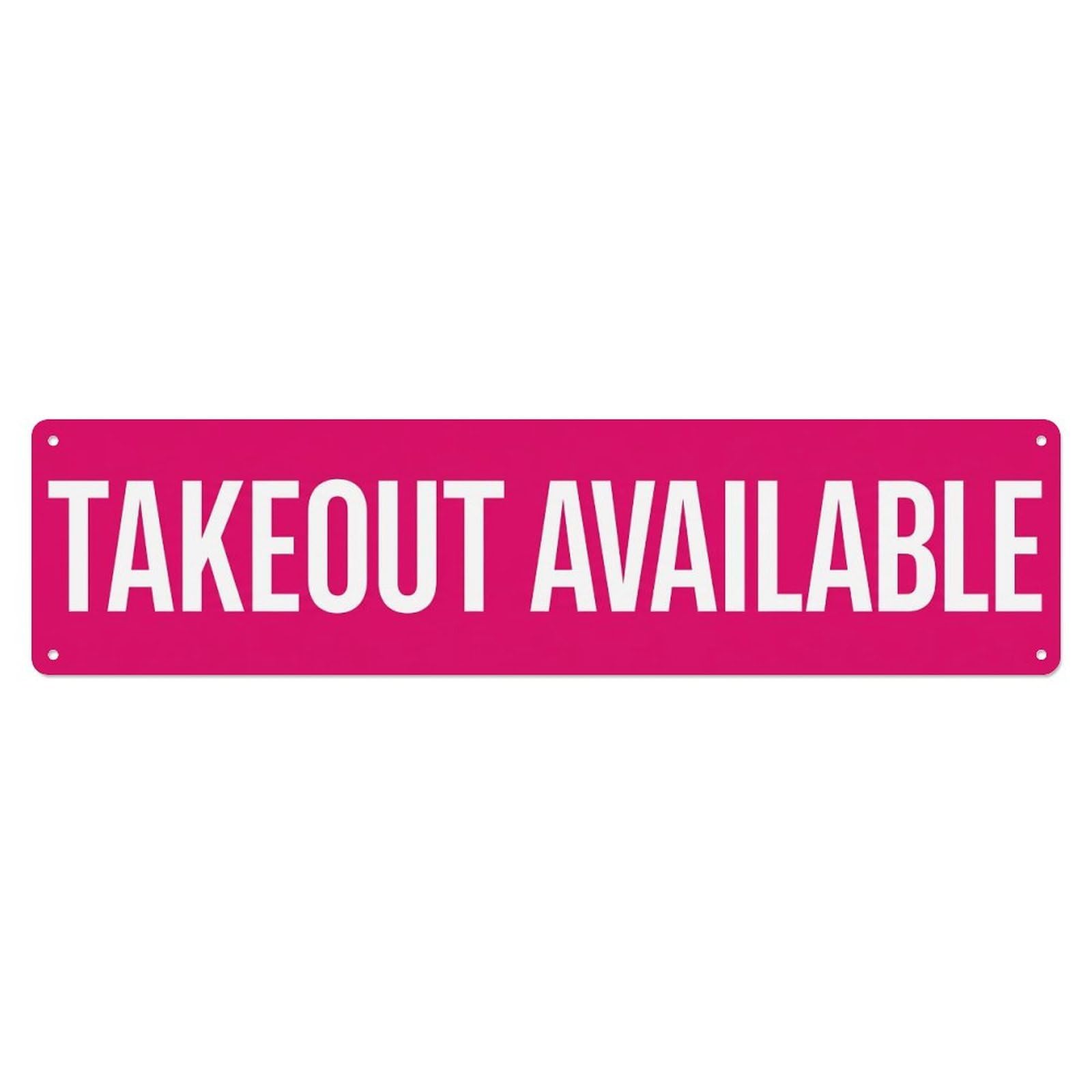 Takeout Available Order Here Metal Tin Sign