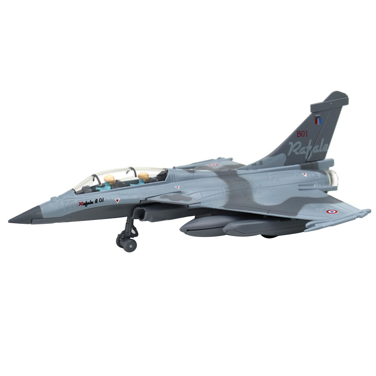 TECKEEN Modèle d'avion de Chasse Rafale B de la Force Aérienne en Camouflage en Alliage Modèle 1:100 Simulation d'Exposition Scientifique