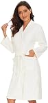 Knuffnee Terry Cloth Robe for Women Bathrobe Knee Length Bath Gown Lightweight Kimono Robe