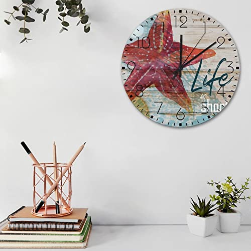 Horloge océan en bois rustique décoration murale loft - 4
