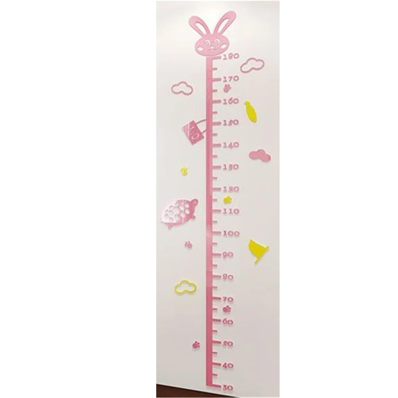 medidor niños pared Pegatinas de pared tridimensionales altura, decoración con dibujos animados for guardería, pegatinas habitación infantil, medir la(Pink)