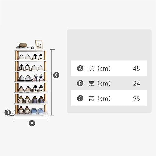Miniatura 7 de OOCCO Zapatero moderno, 7 pisos, organizador de almacenamiento para entrada, armario, dormitorio, sala de estar, apartamento, amplio espacio,