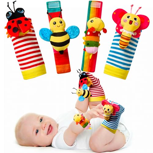 Image of Baby Toys 0-6 Months: Baby Rattles 0-6 Months Baby Essentials for Boys Girl Infant Toys Wrist Rattles Socks Hand & Feet Newborn Essentials Must Haves Registry Search Shower Gifts for 0-3 0-12 Months 1