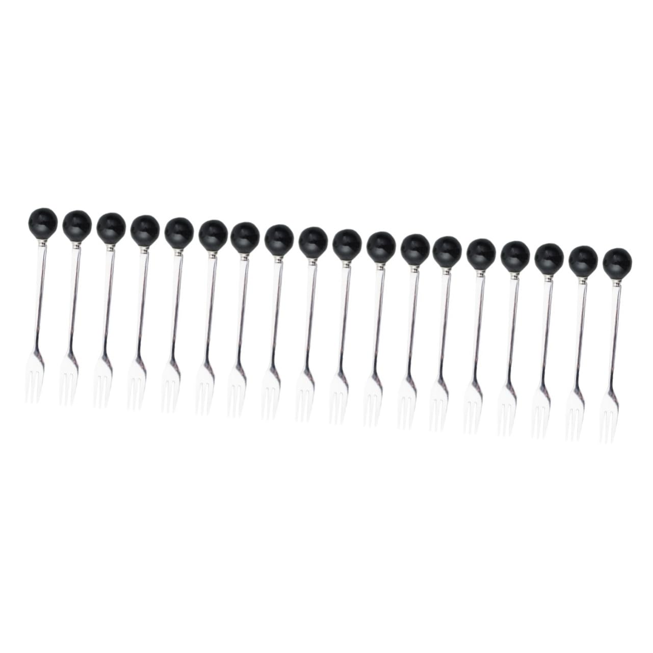 MAGICLULU 18pièces Couverts Acier Inoxydable Avec Poignées Céramique Pour Desserts Et Café Mini Fourchettes Élégantes Noires