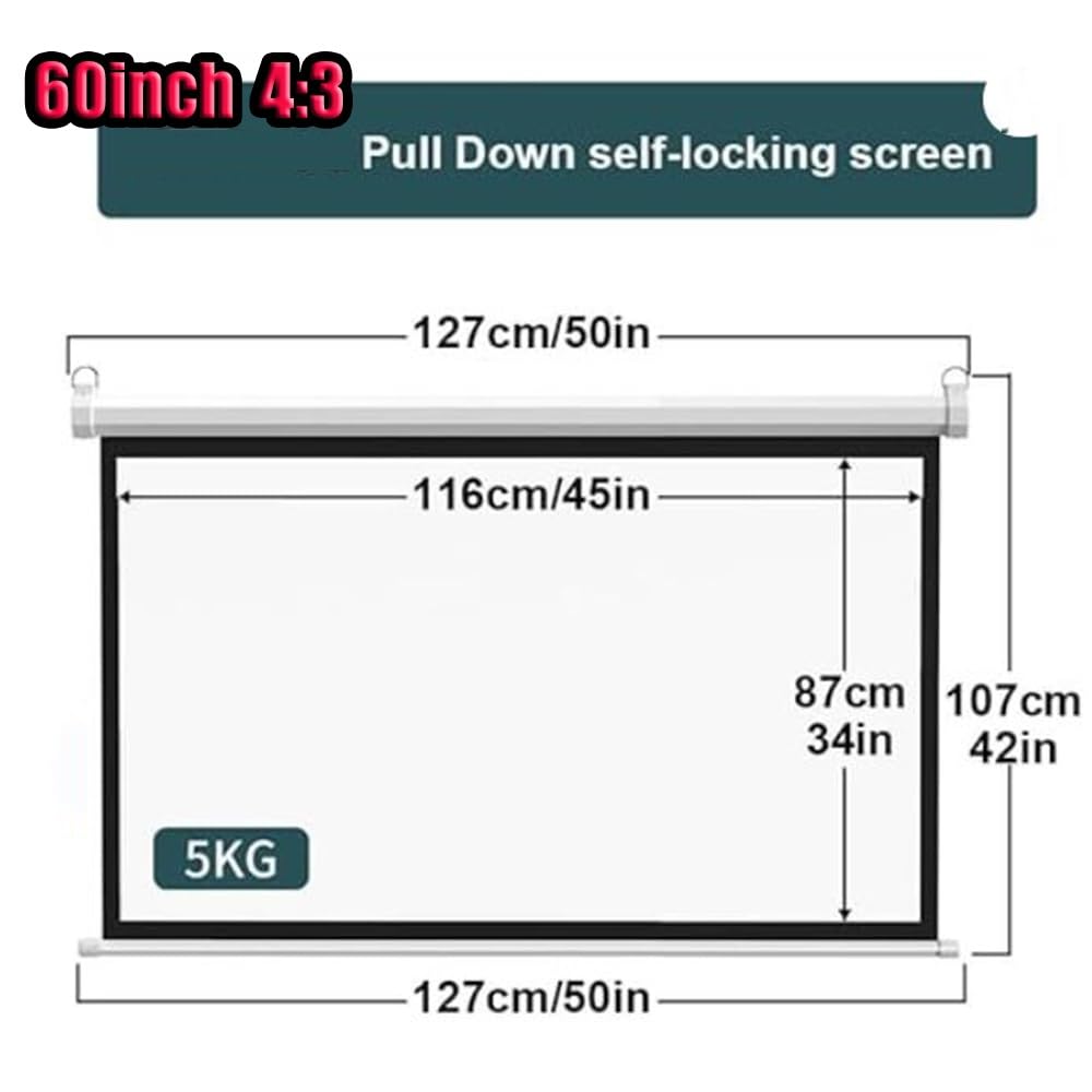 Pantalla De Proyector Manual 60 Pulgadas Pantalla De Proyección