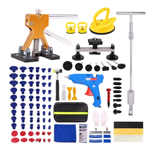 Car Dent Puller Kit,125 PCS Dent Repair Tool,Paintless Dent Removal with Golden Lifter,Bridge...
