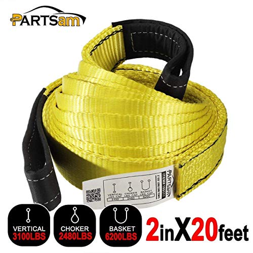 Premium 2 Pcs Crane Towing Strap 20feet x 2inch Durable 3400Dtex - Heavy