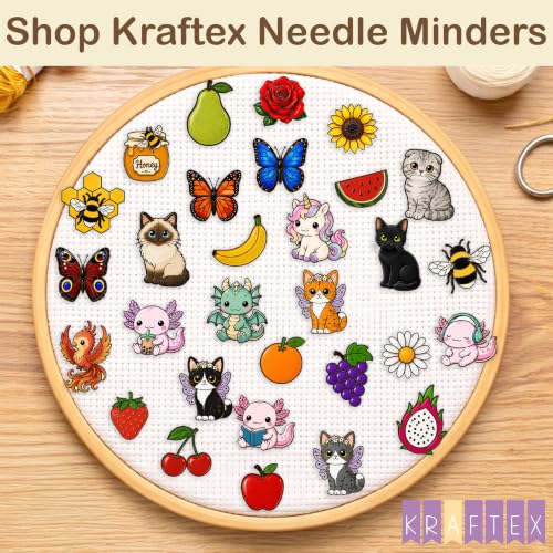 Image of Kraftex Magnetic Needle Minder. Needleminder for Embroidery & Sewing. Cute Needlepoint Accessories. Magnetic Needle Holder for Cross Stitch. Cute Magnet Pin Gift