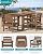 SERWALL Outdoor Dining Set for 4, HDPE Square Table and Chairs Set All Weather Patio Dining Set with 4 Classic Dining Chairs, 5-Piece Patio Dining Furniture for Deck, Brown