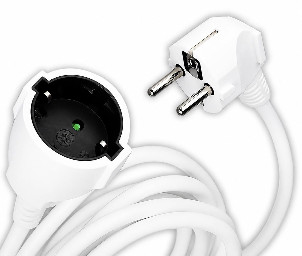 V-TAC Rallonge Électrique 5 MÈTRES - Prise Shuko - Prolongateur Électrique de Câble pour la Maison, Le Bureau, Le Magasin, Le Travail - Super résistante - Charge maximale 3680W