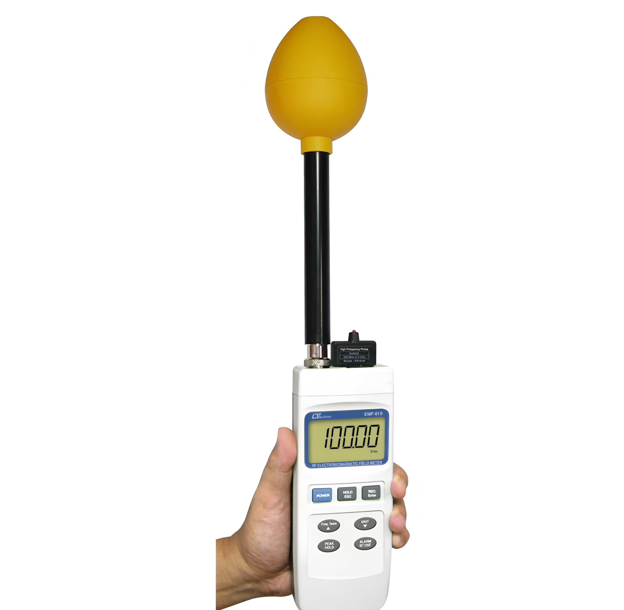 i-POOK 3 AXIS RADIO FREQUENCY ELECTROMAGNETIC FIELD METER EMF-819 Electromagnetic Field Meter range from 50 MHz to 3 GHz High Accuracy and Resolution <2 dB with RS232 interface Made in Taiwan