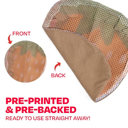 Image of CRAFT CLUB Strawberry Cushion DIY Kit | Sewing Kit with Suede-Style Backing & Zipper | Latch Hook Kits with Pre-Cut Yarn & Wooden Tools | Cushion Covers for Bedroom Decor | 17in x 15in
