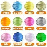 Satin Nylonschnur für Armbänder 1,5 mm, Seidenkordel, seidiges Knotenband, 252 Yard, 12 Farben,Bastelschnur, Nylonschnur für Halsketten, Armbänder, Perlen, Bastelarbeiten Satinkordel für Armbänder