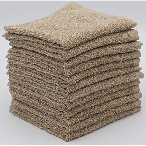 CAMEL 12 Pack Natural Cotton Face Towels Cover