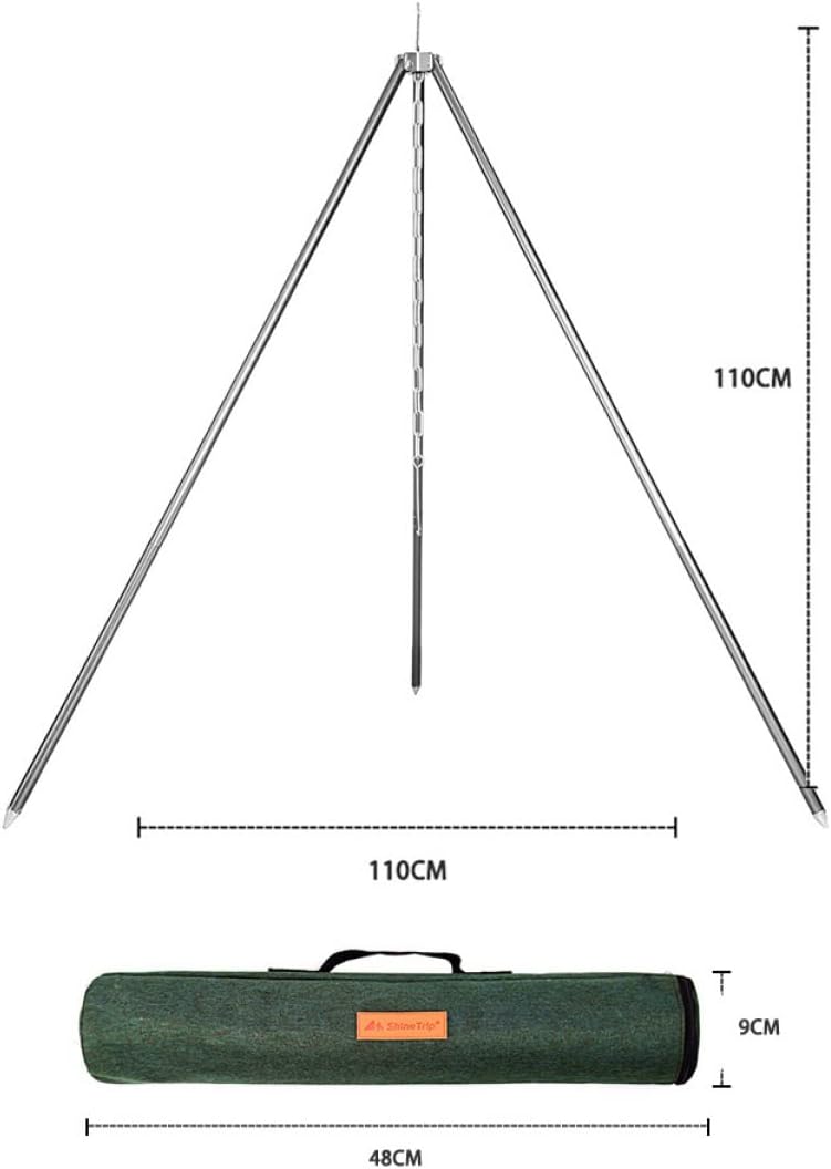 Camping Cookware Rack Bonfire Cooking Tripod Outdoor Cooking Equipment Camping Set Easy to Assemble and Store