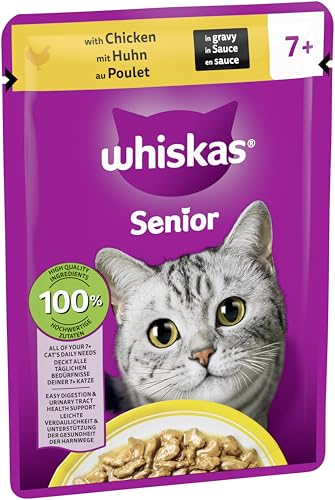 Whiskas 7+ Katzenfutter Geflügel in Sauce, 28x85g (1 Packung) – Hochwertiges Nassfutter ab dem 7. Lebensjahr in 28 Portionsbeuteln – Für die Bewahrung der Vitalität 2