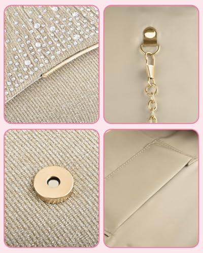 Image of TINDTOP Clutch Purses for Women, Formal Evening Bags Suede Shoulder Envelope Party Handbags Wedding Cocktail Prom Clutches