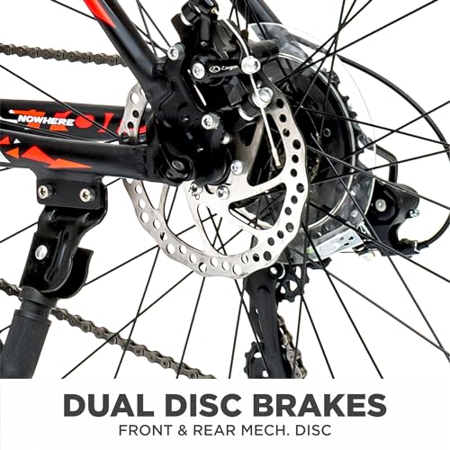 Image of KROSS Momentum 29T Unisex Matt Black Multispeed (Shimano 24-Speed) MTB | Alloy Frame with Dual Disc Brakes and Front Suspension Fork | Ideal for 15+ Years (Orange)