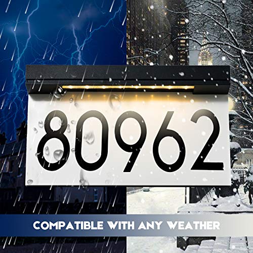Address Plaques For House Solar Powered, House Number For Outside, Led Address Sign Outdoor Waterproof 3000K Warm White #TOP2