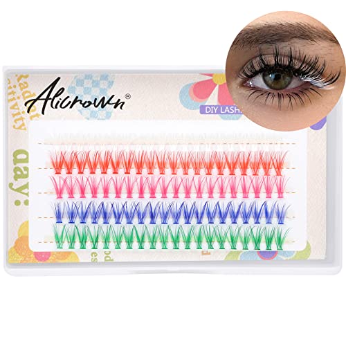 Colored Cluster Lashes Individual Eyelash Extensions Natural Wispy False Eyelashes Diy Colored Lashes Extension White Lashes Individual Eyelashes 5 Colors 100 Pcs Alicrown #TOP7