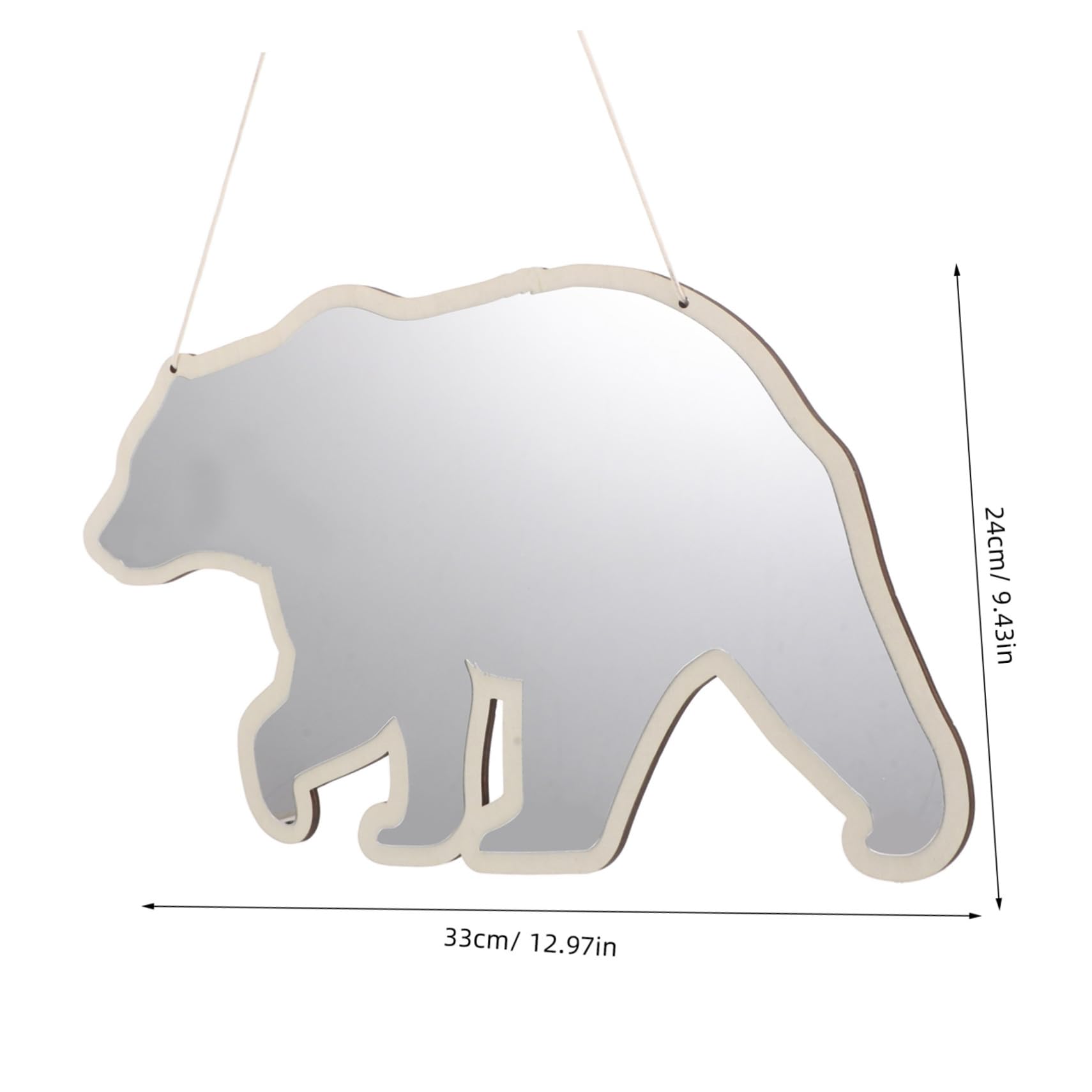 Gogogmee Decorative Plastic Makeup Mirror Kids Room Decor Bear Shape Mirror for Girls Vanity