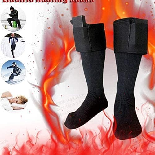 Electric Heated Socks for Men Women, Winter Warm Thicken Cotton Socks Long Knitted Thermal Socks Cold Weather Foot Warmers Winter Outdoor Skiing Camping Hiking Snowboarding (Without Battery)