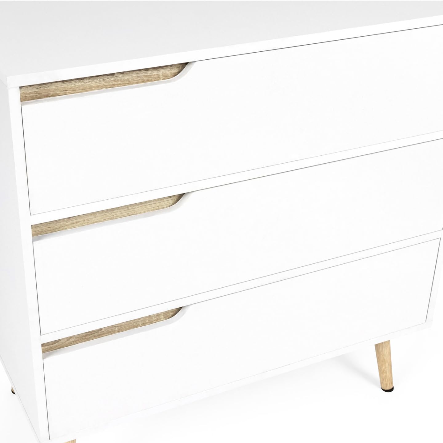 IDMarket Helsinki - Cómoda 3 cajones (80 cm), color blanco