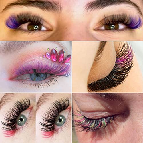 5 Pairs Colored Eyelashes Set, Halloween Cosplay Eyelashes Faux Mink Blue Pink Fake Eyelashes Colorful Eyelashes For Costumes Parties Festivals #TOP1