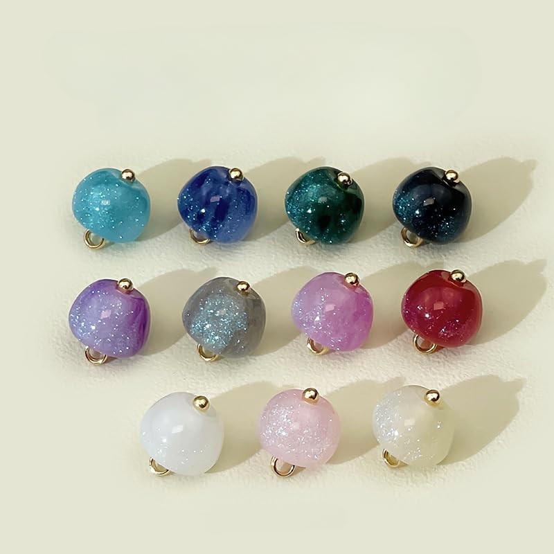 bottoni, Confezione Da 50 Bottoni Rotondi Con Perle Colorate 11 Mm for La Lavorazione Di Tessuti Gambo In Resina(7# Dark Blue)