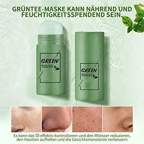 Green Mask Stick,Grüner Tee Maske,Poreless Deep Cleanse Green Tea Mask für Mitesser-Entferner und Hautpflege - Image 8