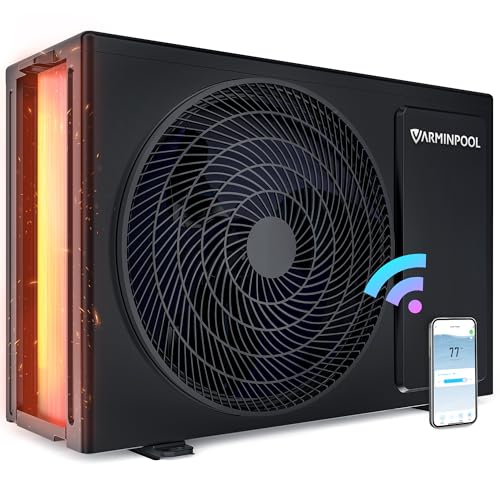 VARMINPOOL 27000 BTU Pool Heat Pump for 7000 Gals Above and Inground Swimming Pool, Smart WiFi Control Electric Pool Heater, Titanium Spiral Heat Exchanger, 120V, Energy Efficient