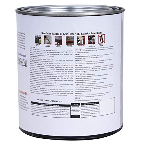 Made Product ENSIGN PAINTS Exterior Ultra Premium 100% Latex Paint, Exterior Paint, Flat Finish, 1 Quart, Eco-Friendly Paint (Neutral Base) ( WS_T_EP_03_1 Ltr_Light Blue 1092) 1