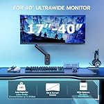 ARES WING Single Monitor Wall Mount for 17-40 Inch Ultrawide Screens, Heavy Duty Monitor Arm Up to 26.5 lbs, Fully Adjustable Wall Mount, VESA 75x75/100x100 Compatible, Black