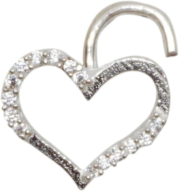 Indian Nose Ring Silver Nose Pin Crystal Nose Piercing Indian Nose Jewelry Heart Nose Hoop Diamond Nose Hoop Crock Screw Nose Bone Indian Nose Stud