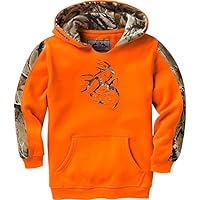 Legendary Whitetails Kids Pullover Hoodie Camo Sweatshirt Comfy V-Neck Design, Inferno, LRG