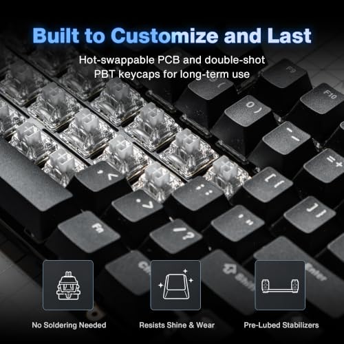 Image of Black Diamond 75 V2 Wireless Mechanical Gaming Keyboard 75% Keyboard White
