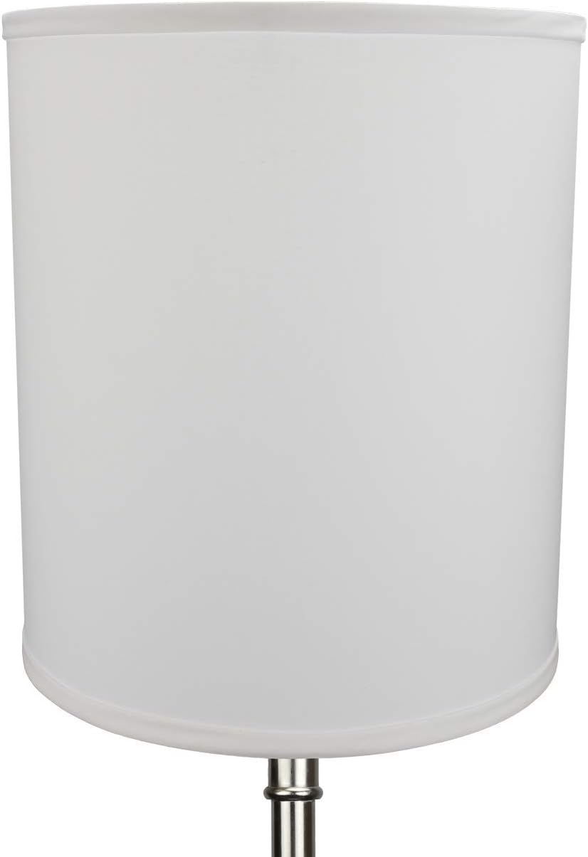 FenchelShades.com 12" Top Diameter x 12" Bottom Diameter x 14" Height Fabric Drum Lampshade Spider Attachment (Linen White)