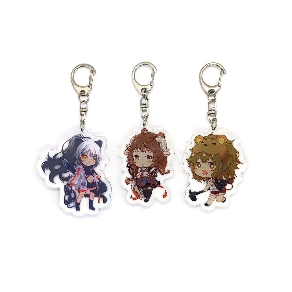 EBTY DREAMSSet of 3 Arknights Acrylic Keychain Eyjafjalla, Siege, Schwarz