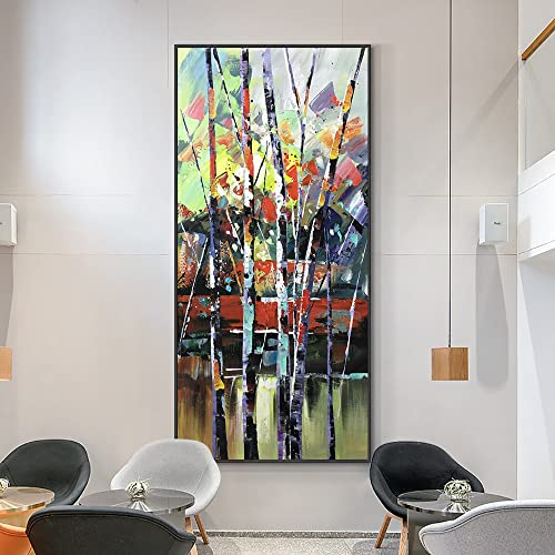 Toile abstraite colorée peinte à la main pour illuminer votre grand mur de salon