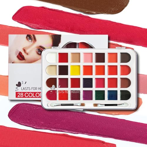 Makeup Palette,Eye Palette Makeup - 28 Colors Waterproof Long-Lasting Make Up Kit, Lip Gloss, Blush for Mature Girls Teens Travel